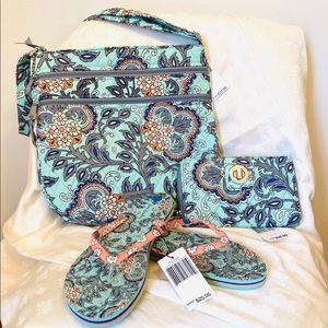 NWT. Vera Bradley purse, wallet, flip flops